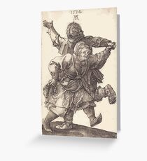 Albrecht Dürer or Durer Peasant Couple Dancing Greeting Card