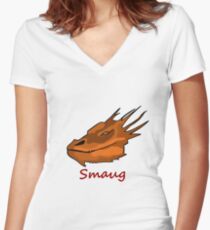 Smaug Women's Fitted V-Neck T-Shirt