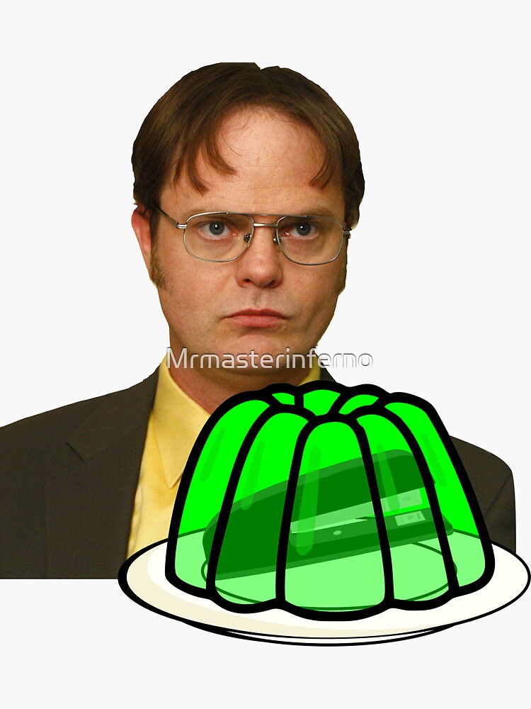"Dwight Stapler In Jello The Office" Sticker by Mrmasterinferno