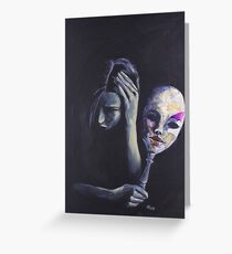 The Mask She Hides Behind Greeting Card