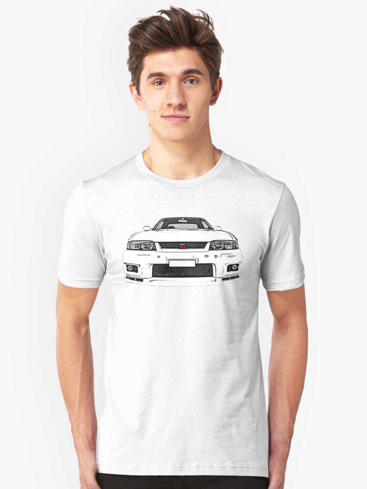 Alternative Ansicht von Nissan Skyline R33 GT-R (front) Slim Fit T-Shirt