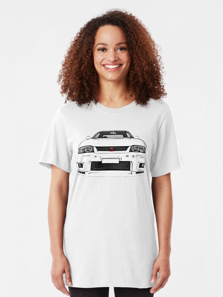 Alternative Ansicht von Nissan Skyline R33 GT-R (front) Slim Fit T-Shirt