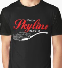 Enjoy Skyline R33 GT-R Grafik T-Shirt