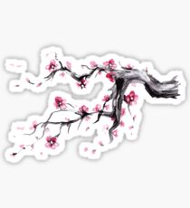 Watercolor Spring blossoms - japanese symbol Sticker