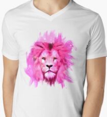 Pink Lion Men's V-Neck T-Shirt