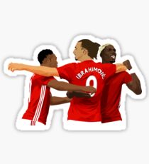 Anthony Martial, Ibrahimovic und Paul Pogba - Manchester United FC Sticker