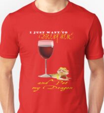 Drink Wine Pet My Bearded Dragon Unisex T-Shirt