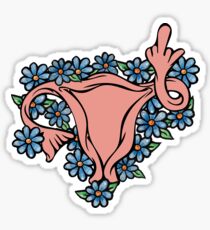 Middle Finger Uterus Pro-choice Feminist Sticker