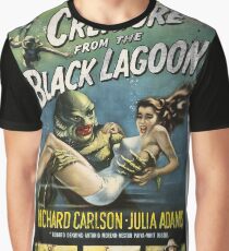 Geschöpf vom schwarzen Lagune-Weinlese-Plakat Grafik T-Shirt