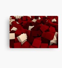 3d bulk of red and beige cubes Canvas Print