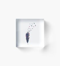 Feather art Acrylic Block