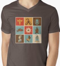 Die Lovecraftian Quadrate T-Shirt mit V-Ausschnitt