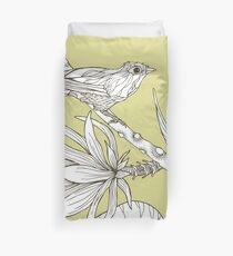 Bird on Orchid Cactus Duvet Cover