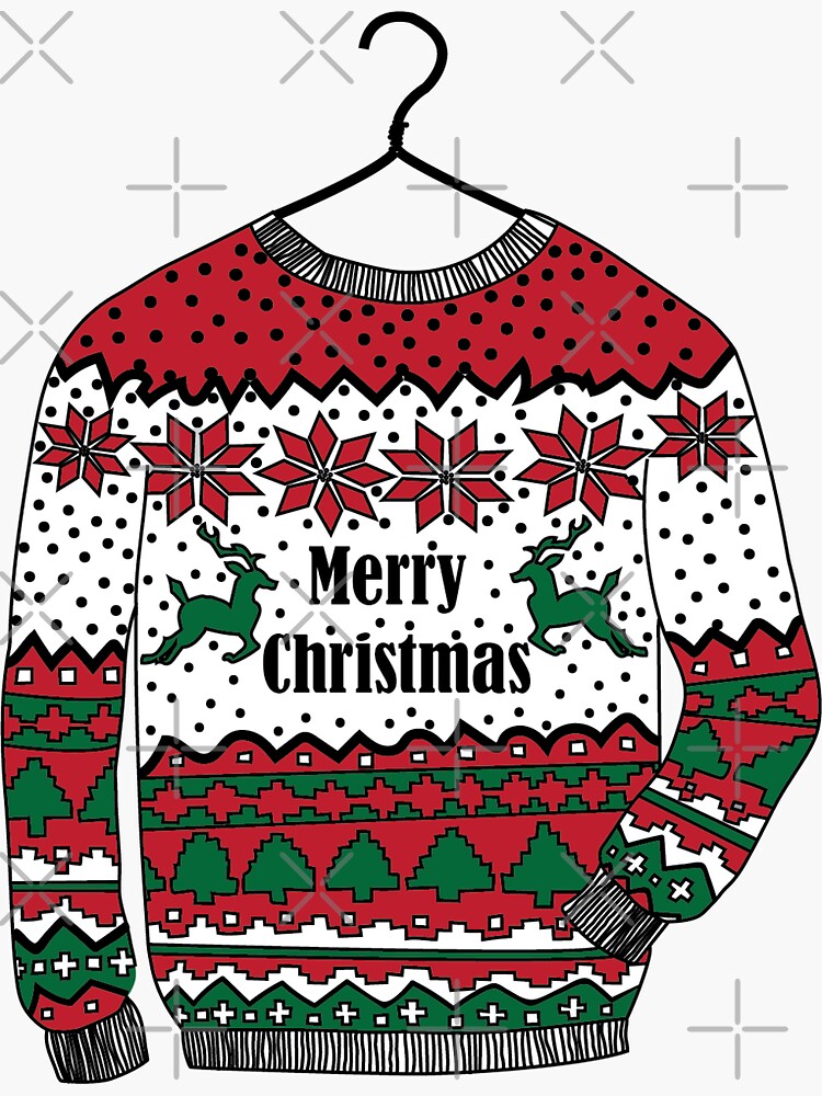 "Ugly Christmas Sweater " Sticker by isabel2120  Redbubble