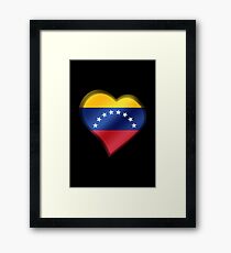 Venezuelan Flag - Venezuela - Heart Framed Print