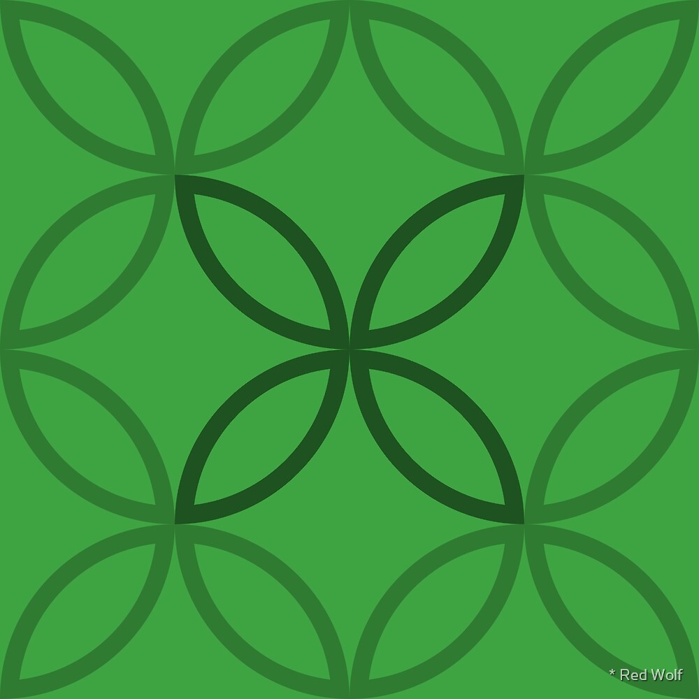 Geometric Pattern: Circle Nested Outline: Emerald by * Red Wolf