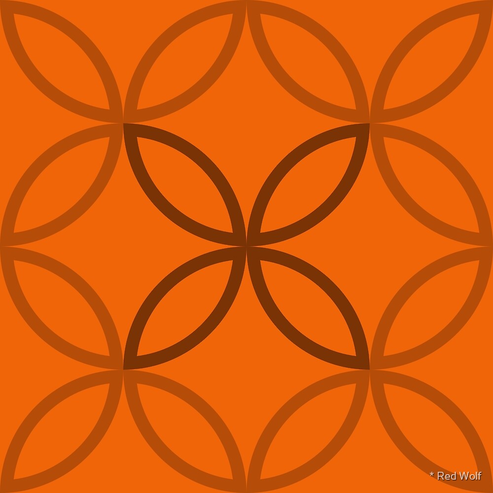 Geometric Pattern: Circle Nested Outline: Tangerine by * Red Wolf
