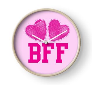 bff with cute pink hearts best friends forever stickers by jazzydevil