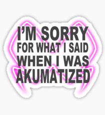 "I'm sorry for what i said when i was akumatized" lady bug, hawk moth - black Sticker