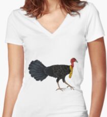 Australian Brush Turkey Women's Fitted V-Neck T-Shirt
