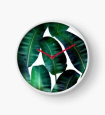 Cosmic Banana Leaves #redbubble #lifestyle Clock