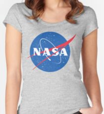 NASA Logo - Meatball - Vintage Distressed Fitted Scoop T-Shirt