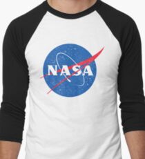 NASA Logo - Meatball - Vintage Distressed Men's Baseball ¾ T-Shirt