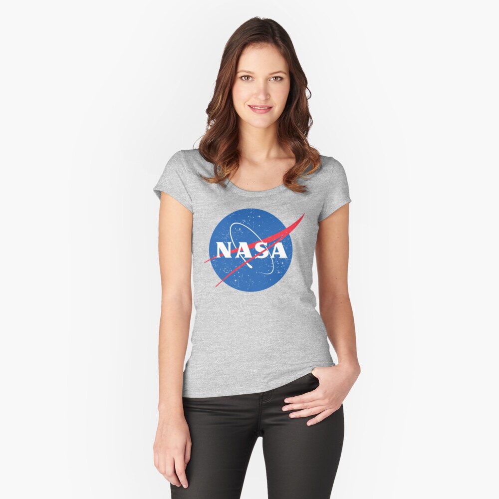 NASA Logo - Meatball - Vintage Distressed Fitted Scoop T-Shirt