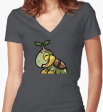 Turtwig Women's Fitted V-Neck T-Shirt
