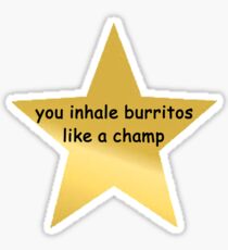 Pegatina inhalas burritos como un campeón