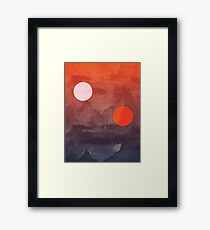 Star Wars A New Hope inspired artwork two suns Framed Print