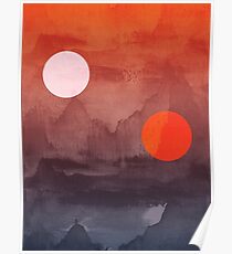 Star Wars A New Hope inspired artwork two suns Poster