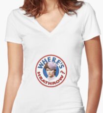 Where's heathrow? Women's Fitted V-Neck T-Shirt