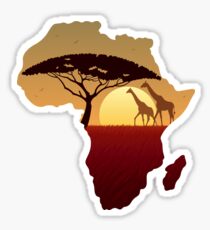 Africa Map Landscape Sticker