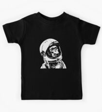 Monkey in Space. Funny Astronaut Chimpanzee Kids Tee
