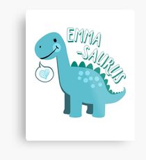 Emma Saurus Dinosaurier-Name - Spaß-nettes personalisiertes Metallbild