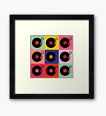 Vinyl Record Pop Collage Framed Print