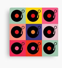Vinyl Record Pop Collage Canvas Print