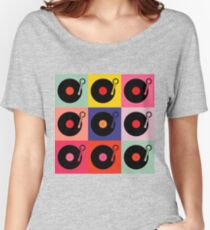 Vinyl Record Pop Collage Women's Relaxed Fit T-Shirt