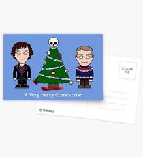 Sherlock Christmas card: Merry Crimescene Postcards
