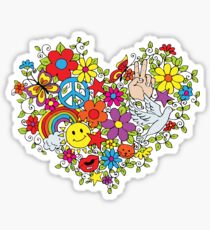Hippie Love Flower Power Sticker