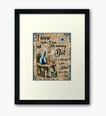 Alice in Wonderland Quote Vintage Dictionary Art "I've changed few times..." Framed Print
