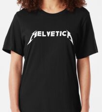 Helvetica (Metallica Parodie) Slim Fit T-Shirt