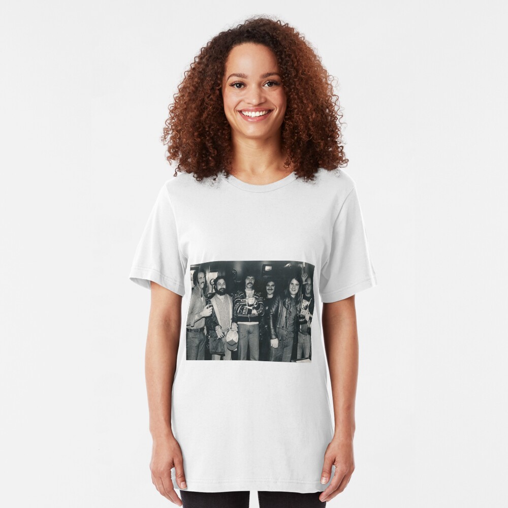 Hotel Bar in Kansas City Holiday Inn. The Band Rehydrating after the Gig. Slim Fit T-Shirt