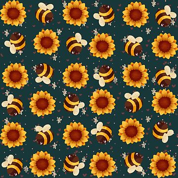 Artwork thumbnail, Bees and Sunflowers by Sandramartins