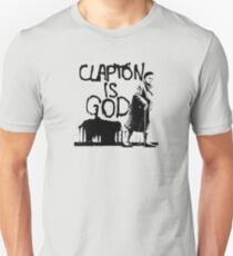 Clapton is God - Black on White Unisex T-Shirt