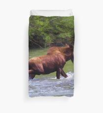 River Crossing Moose Duvet Cover