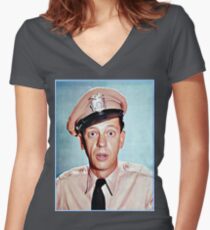 Barney Fife in color Women's Fitted V-Neck T-Shirt