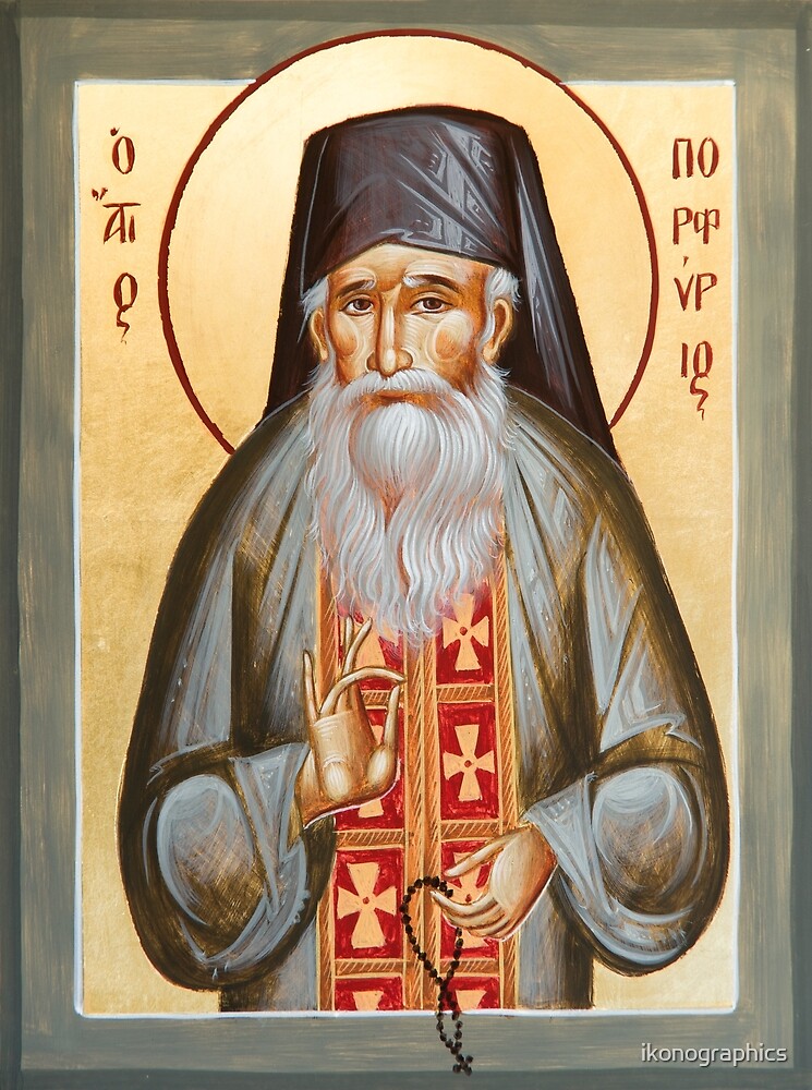 St Porphyrios of Kavsokalyvia by ikonographics