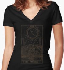 The Moon Tarot Women's Fitted V-Neck T-Shirt